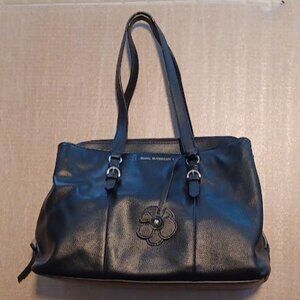 Dana Buchman black shoulder handbag w/tablet & 6 sections (faux leather )